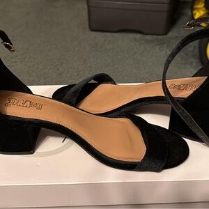 Brash Black Velvet Heels